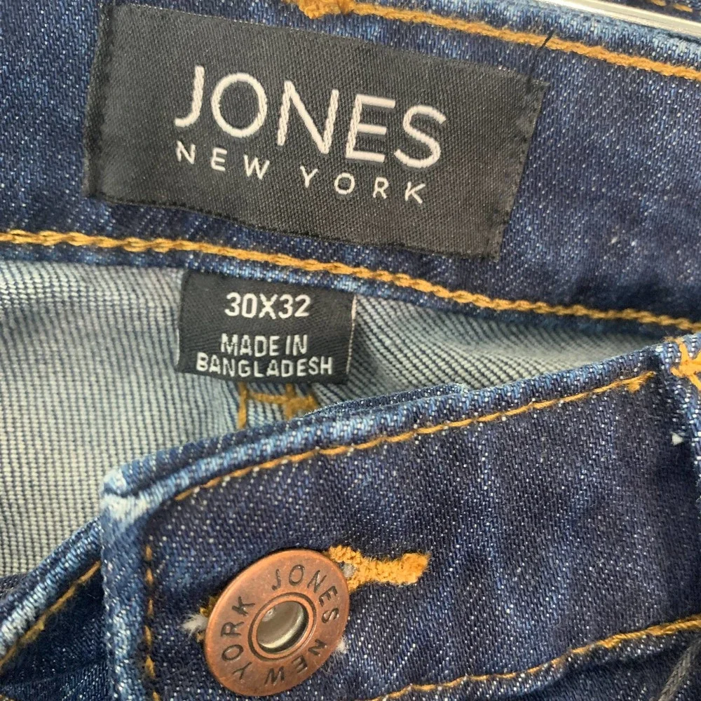 Jones New York‎ Mens Jeans 30X32 Blue Dark Wash Denim Straight Pockets Skater